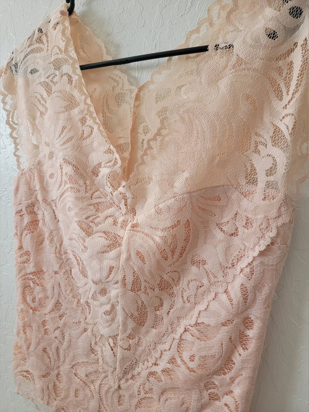 H&M Lace Vneck Peach Pink Short Sleeve Blouse Top 10 - Picture 2 of 5